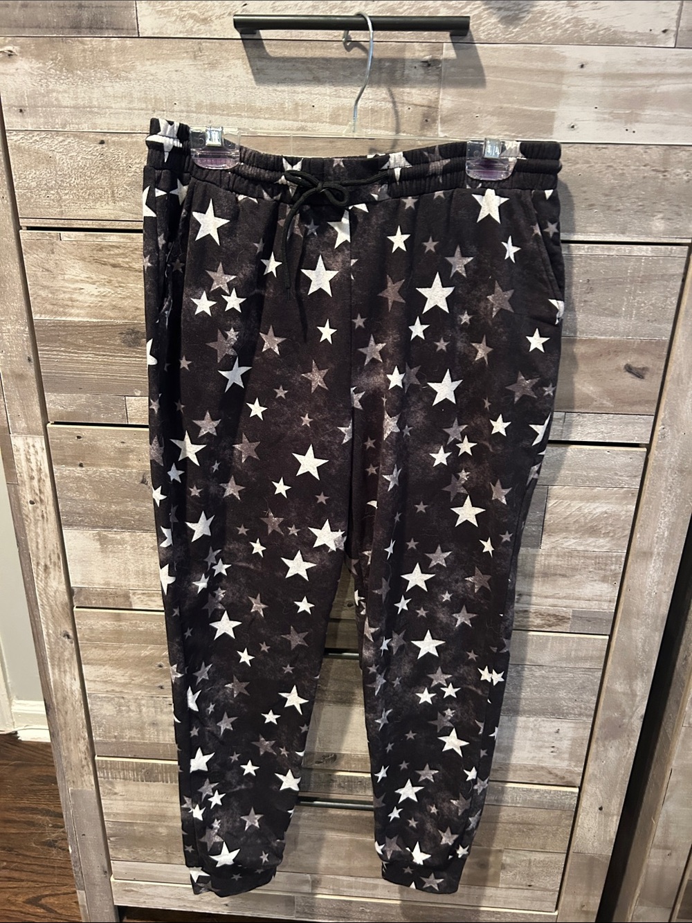 Kids Black Star Print Jogger Pants
